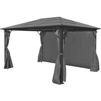 Berkfield Home Gazebo with Curtain Anthracite Aluminium 400x300 cm in Dark Grey