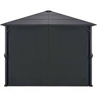 Berkfield Home Gazebo with Curtain Aluminium 3x3 m Black