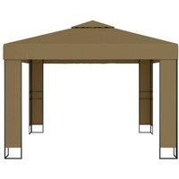 Berkfield Home Gazebo with Double Roof 3x3x2.7 m Taupe 180 g/m