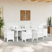 Berkfield Home Garden Table White 200x100x73 cm Poly Rattan | Size: 200 x 100 x 73 cm