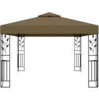 Berkfield Home Gazebo with Double Roof 3x4 m Taupe 180 g/m