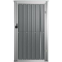 Berkfield Home Garden Tool Shed Grey 88x89x161 cm Galvanised Steel | Size: 88 x 89 x 161 cm