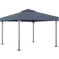 Berkfield Home Gazebo with LED String Lights 300x300 cm Anthracite Aluminium in Dark Grey