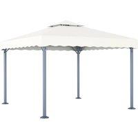 Berkfield Home Gazebo with LED String Lights 300x300 cm Cream Aluminium