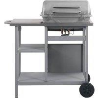 Berkfield Home Gas BBQ Grill with 3-layer Side Table Black & Silver