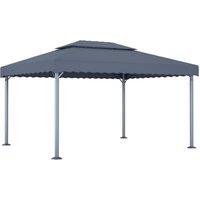 Berkfield Home Gazebo with LED String Lights 400x300 cm Anthracite Aluminium in Dark Grey
