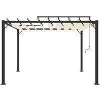 Berkfield Home Gazebo with Louvered Roof 3x3 m Cream Fabric & Aluminium in Beige