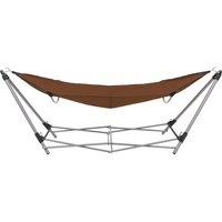 Berkfield Home Hammock with Foldable Stand Brown
