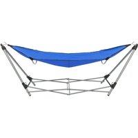 Berkfield Home Hammock with Foldable Stand Blue