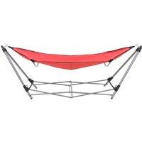 Berkfield Home Hammock with Foldable Stand Red