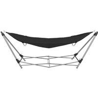 Berkfield Home Hammock with Foldable Stand Black