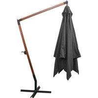 Berkfield Home Hanging Parasol with Pole Anthracite 3x3 m Solid Fir Wood in Black