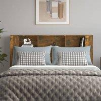 Berkfield Home Headboard Cabinet Smoked Oak 180x18.5x104.5 cm in Brown