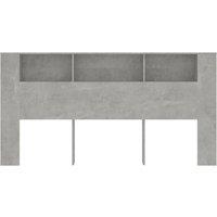 Berkfield Home Headboard Cabinet Concrete Grey 200x18.5x104.5 cm