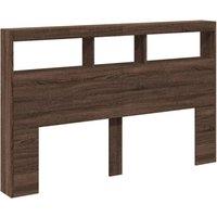Berkfield Home Headboard Cabinet with LED Brown Oak 160x17x102 cm | Size: 160 x 17 x 102 cm
