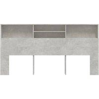 Berkfield Home Headboard Cabinet Concrete Grey 200x19x103.5 cm