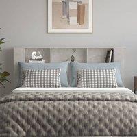 Berkfield Home Headboard Cabinet Concrete Grey 180x18.5x104.5 cm