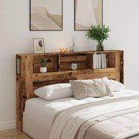 Berkfield Home Headboard Cabinet Old Wood 180x18.5x102.5 cm Engineered Wood in Brown