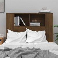 Berkfield Home Headboard Cabinet Brown Oak 100x18.5x104.5 cm
