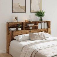 Berkfield Home Headboard Cabinet Old Wood 180x19x103.5 cm Engineered Wood in Brown