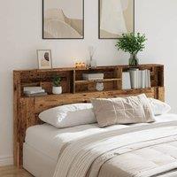 Berkfield Home Headboard Cabinet Old Wood 200x19x103.5 cm Engineered Wood in Brown