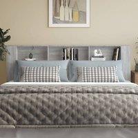 Berkfield Home Headboard Cabinet Grey Sonoma 220x18.5x104.5 cm