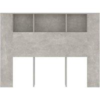Berkfield Home Headboard Cabinet Concrete Grey 140x18.5x104.5 cm