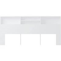 Berkfield Home Headboard Cabinet White 220x19x103.5 cm