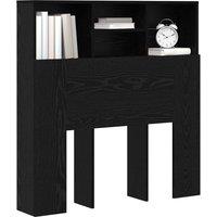 Berkfield Home Headboard Cabinet Black oak 100 x 19 x 103.5 cm Engineered wood