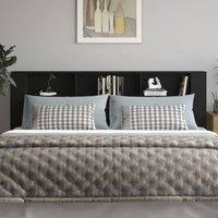 Berkfield Home Headboard Cabinet Black 220x18.5x104.5 cm