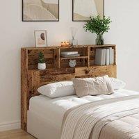 Berkfield Home Headboard Cabinet Old Wood 140x19x103.5 cm in Brown
