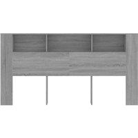 Berkfield Home Headboard Cabinet Grey Sonoma 200x18.5x104.5 cm