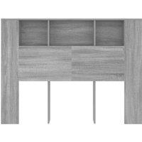 Berkfield Home Headboard Cabinet Grey Sonoma 140x18.5x104.5 cm