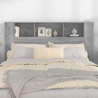 Berkfield Home Headboard Cabinet Grey Sonoma 160x18.5x104.5 cm