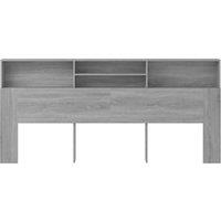 Berkfield Home Headboard Cabinet Grey Sonoma 220x19x103.5 cm
