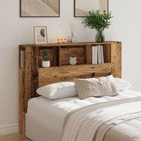 Berkfield Home Headboard Cabinet Old Wood 140x18.5x102.5 cm Engineered Wood in Brown
