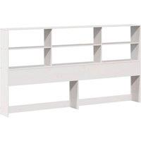 Berkfield Home Headboard with Storage White 180 cm Solid Wood Pine