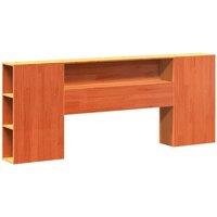 Berkfield Home Headboard with Storage Wax Brown 200 cm Solid Wood Pine