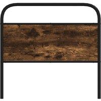 Berkfield Home Headboard Smoked Oak 90 cm Steel & Engineered Wood in Brown