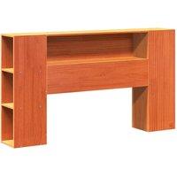 Berkfield Home Headboard with Storage Wax Brown 135 cm Solid Wood Pine