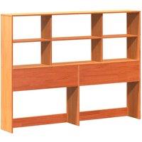 Berkfield Home Headboard with Storage Wax Brown 150 cm Solid Wood Pine