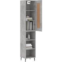 Berkfield Home Highboard Concrete Grey 34.5x34x180 cm Engineered Wood
