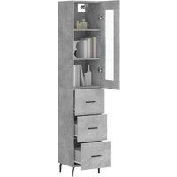 Berkfield Home Highboard Concrete Grey 34.5x34x180 cm Engineered Wood