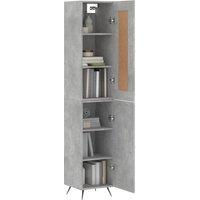 Berkfield Home Highboard Concrete Grey 34.5x34x180 cm Engineered Wood