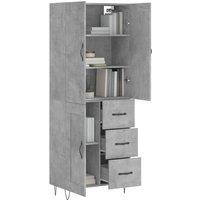 Berkfield Home Highboard Concrete Grey 69.5x34x180 cm Engineered Wood
