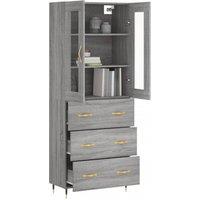 Berkfield Home Highboard Grey Sonoma 69.5x34x180 cm Engineered Wood