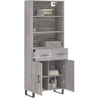 Berkfield Home Highboard Grey Sonoma 69.5x34x180 cm Engineered Wood