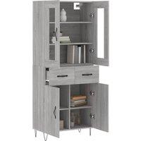 Berkfield Home Highboard Grey Sonoma 69.5x34x180 cm Engineered Wood