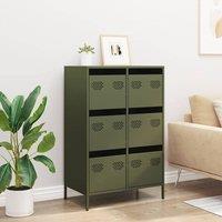Berkfield Home Highboard Olive Green 68x39x101.5 cm Steel