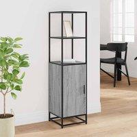 Berkfield Home Highboard Grey Sonoma 35.5x35x139 cm Engineered Wood & Metal